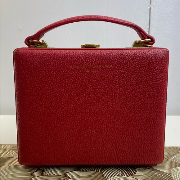 Brandon Blackwood Handbags - Brandon Blackwood New York Pebbled Red Leather Satchel The Luxury Trunk